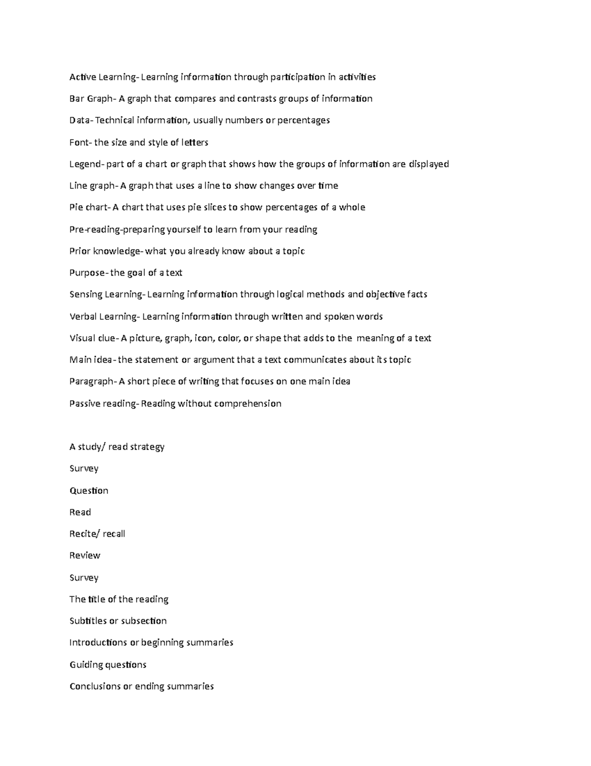 Study and strategy - notes - Active Learning- Learning information ...