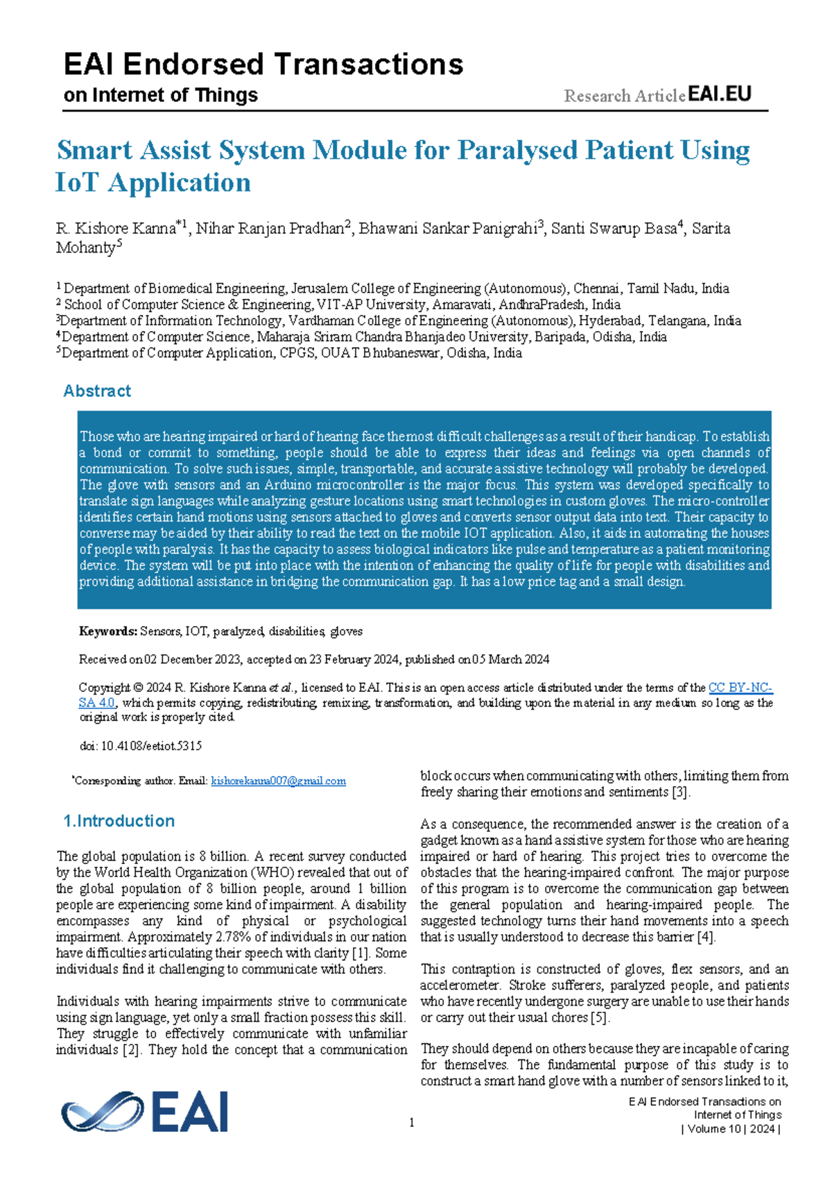 5315-Io T - adasdsad - 1 EAI Endorsed Transactions on Internet of ...