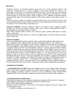 Mechanics OF Composite Lamina notes - Mechanical Properties of fibers ...