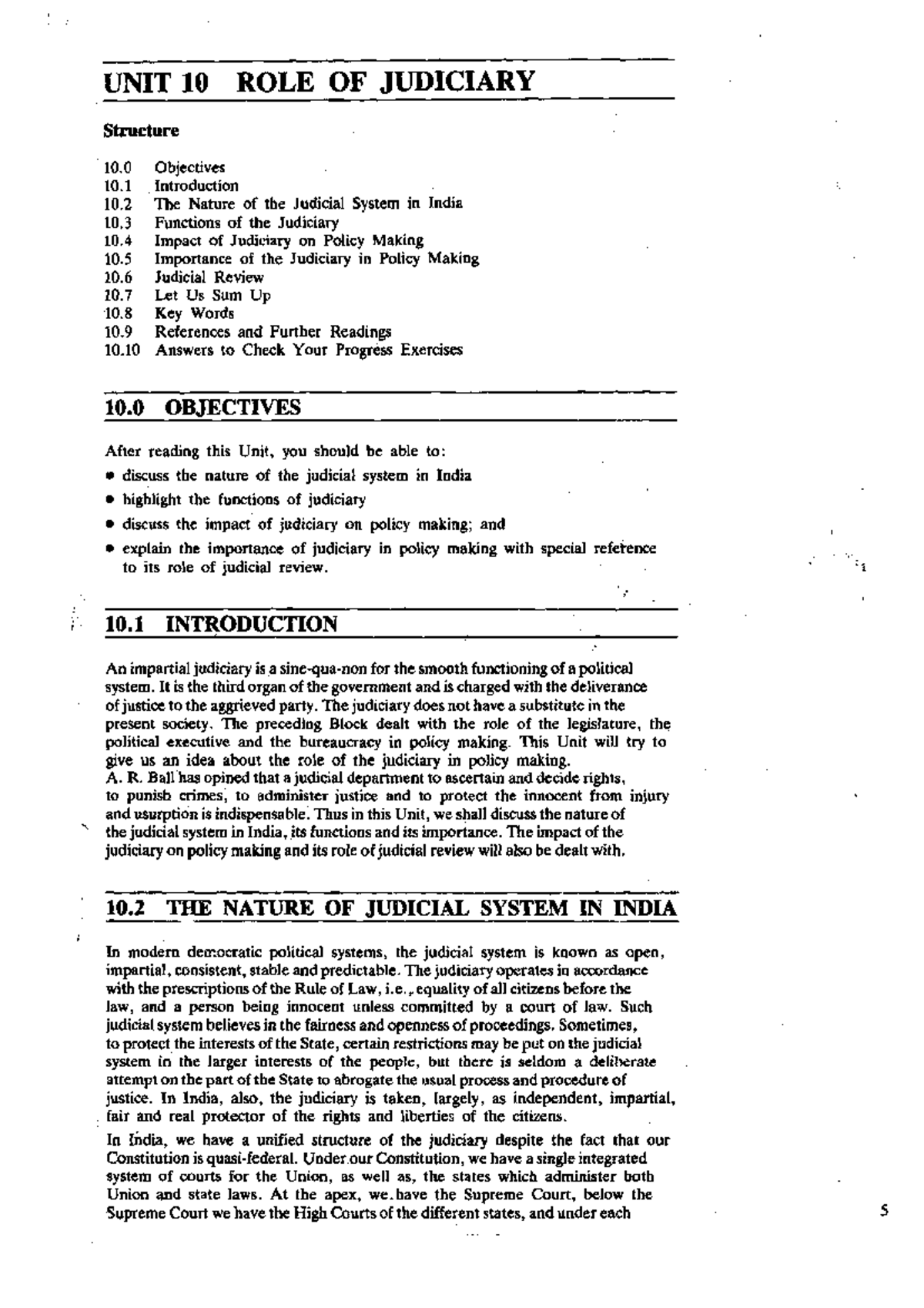 unit-10-notes-unit-10-role-of-judiciary-structure-objectives