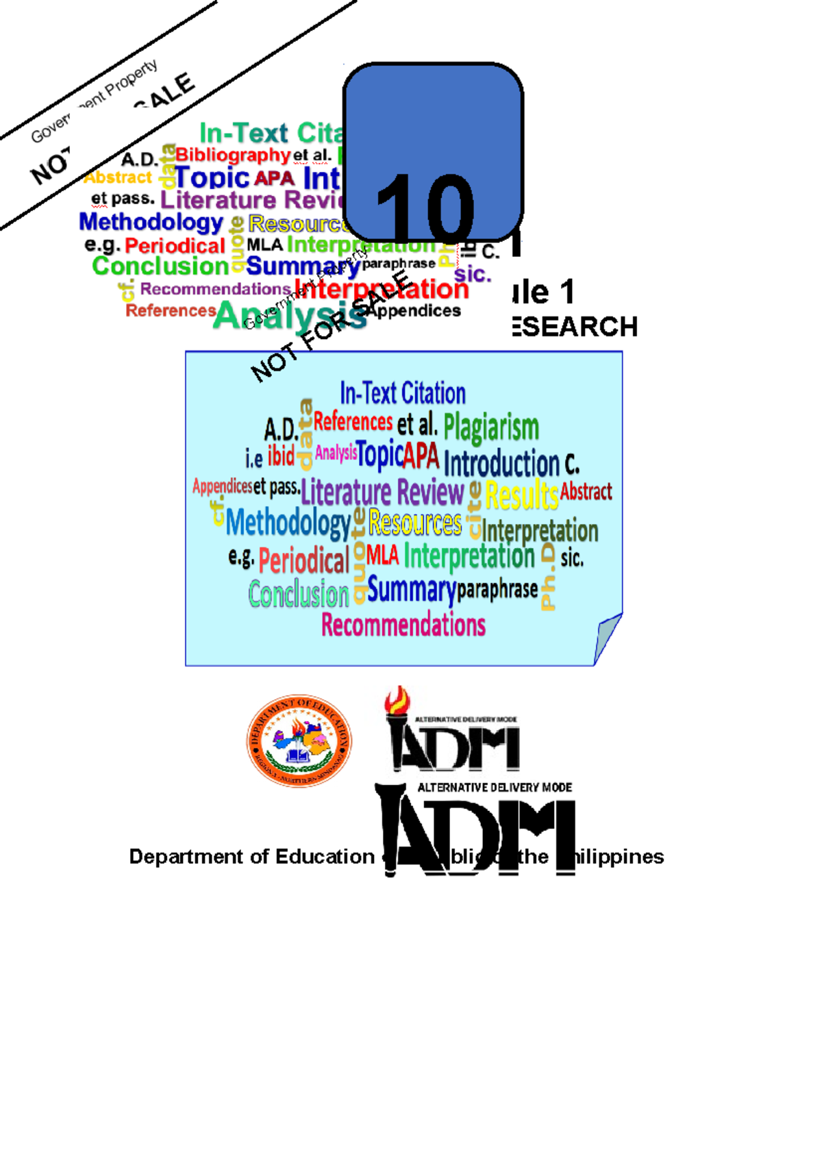 English 10 Q4 Mod5 Techical Terms In Research V2without Answe Not English Quarter 4 Module 1939