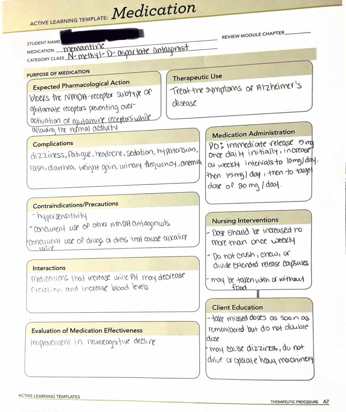 Medication template - Nur 324 - Studocu