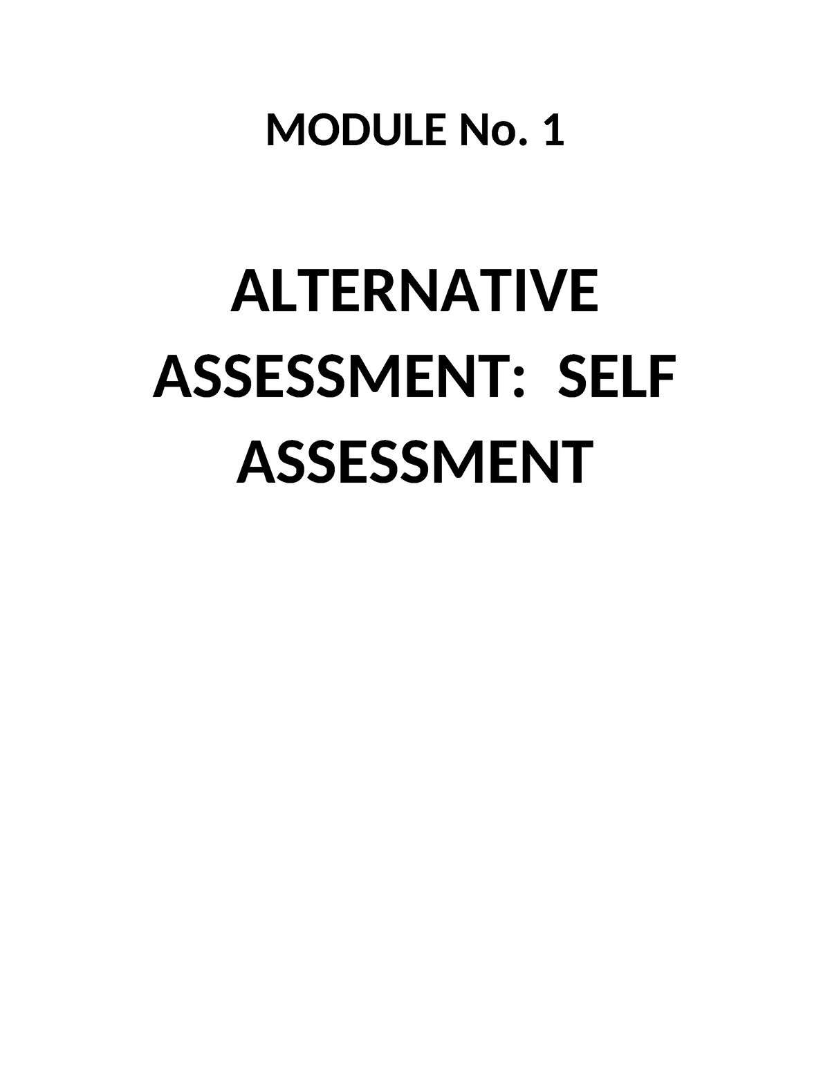 Module-A - You can use it as handouts - MODULE No. 1 ALTERNATIVE ...