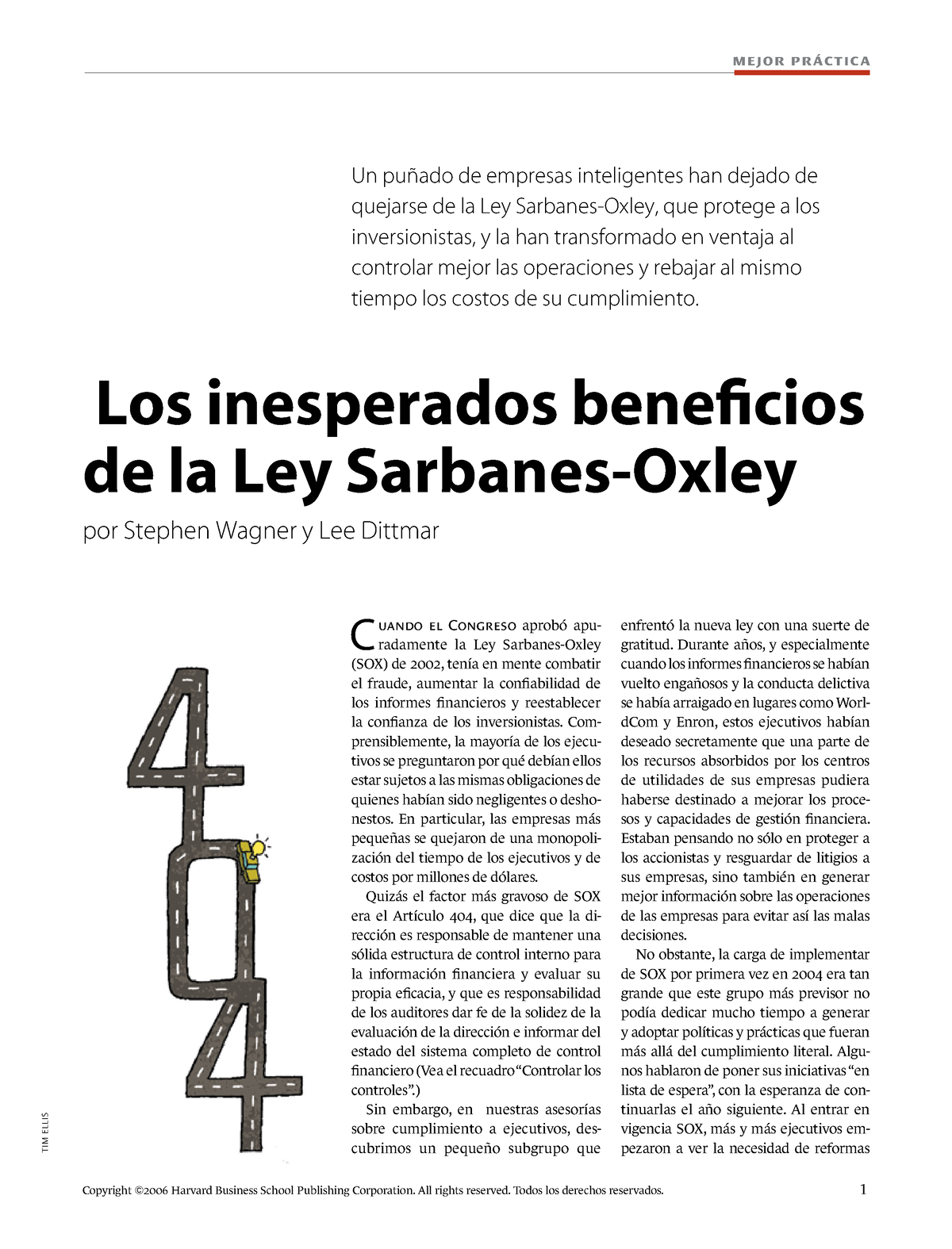 Beneficios De La Ley Sarbanes Oxley Copyright 2006 Harvard Business