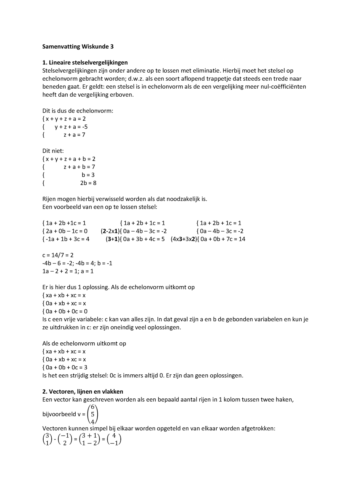 Samenvatting Wiskunde 3 Studeersnel