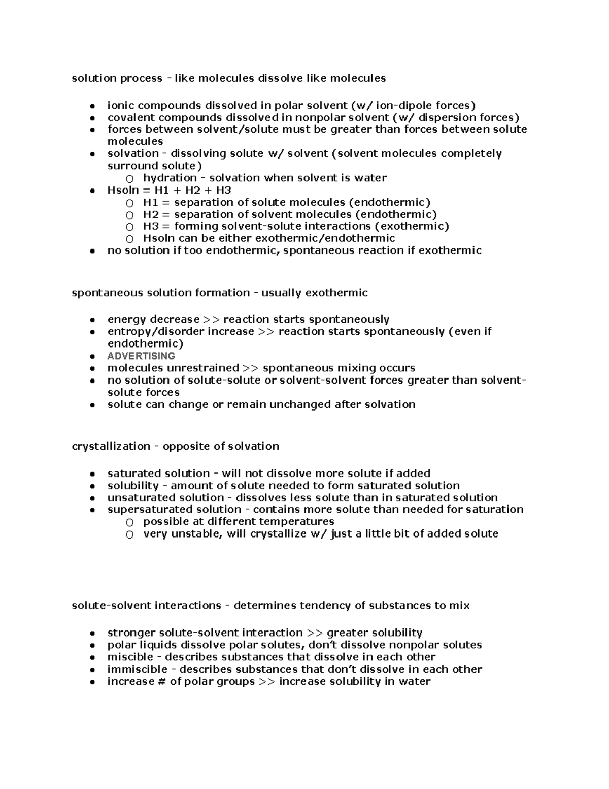 Solution Formation Instructor Given Chemistry Ii Notes Solution Process Like Molecules Solution Formation Instructor Given Chemistry Ii Notes Solution Process Like Molecules
