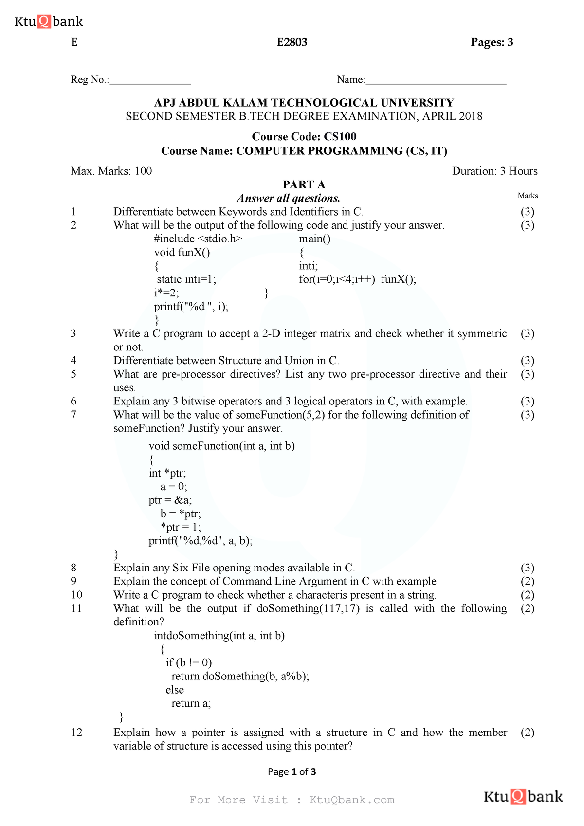 3 - Question paper - E E2803 Pages: 3 Page 1 of 3 Reg No ...