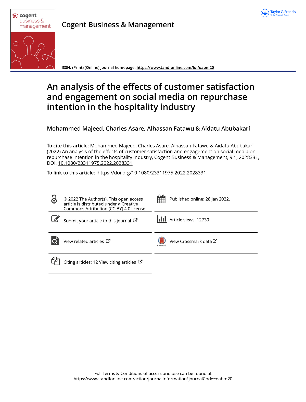 An Analysis Of The Effects Of Customer Satisfaction And Engagement On ...