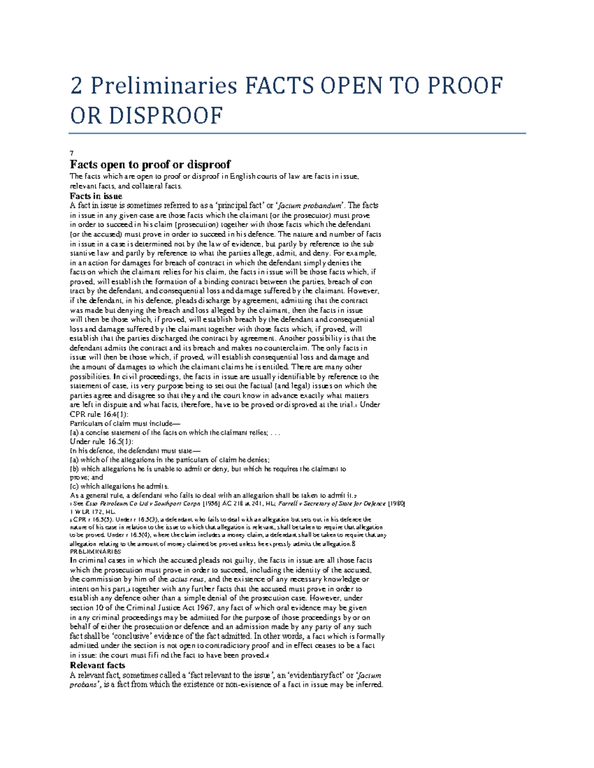 2 Preliminaries Facts OPEN TO Proof OR Disproof - 2 Preliminaries FACTS ...