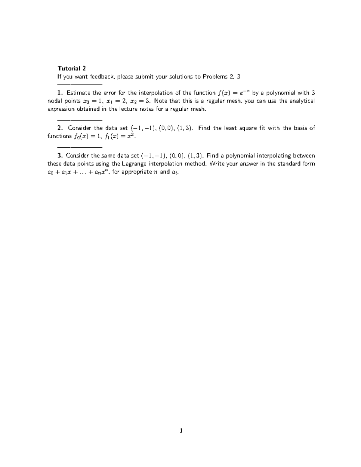 Tutorial 2 - Tutorial 2 If you want feedback, please submit your ...