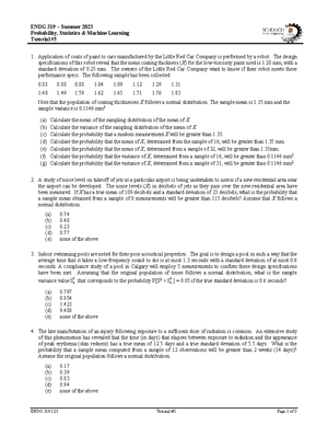 ENDG319 Stats Tables Formulas for Final Fall 2022 - Formula Sheet ENDG ...