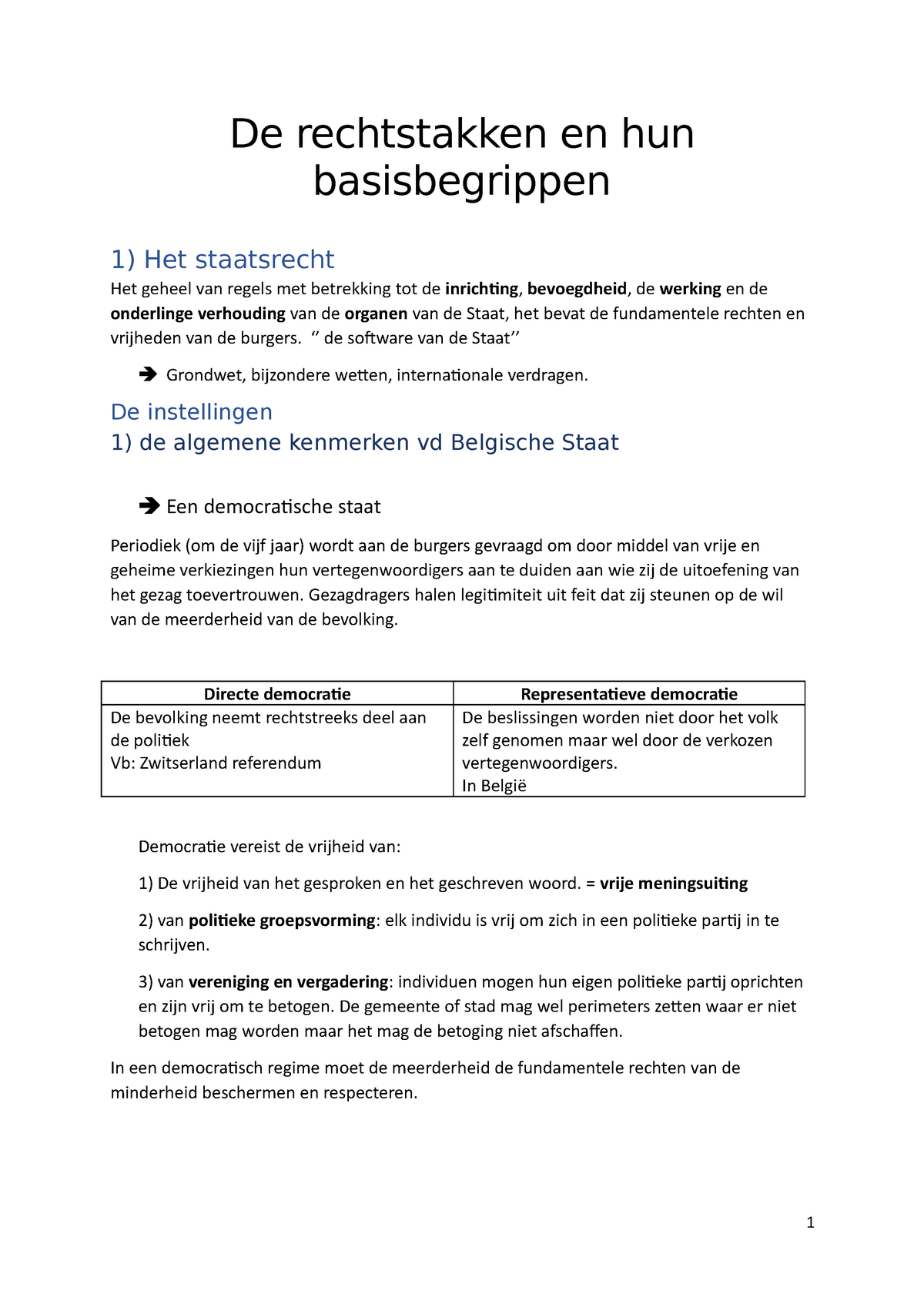 Rechtstakken En Hun Basisbegrippen - De Rechtstakken En Hun ...