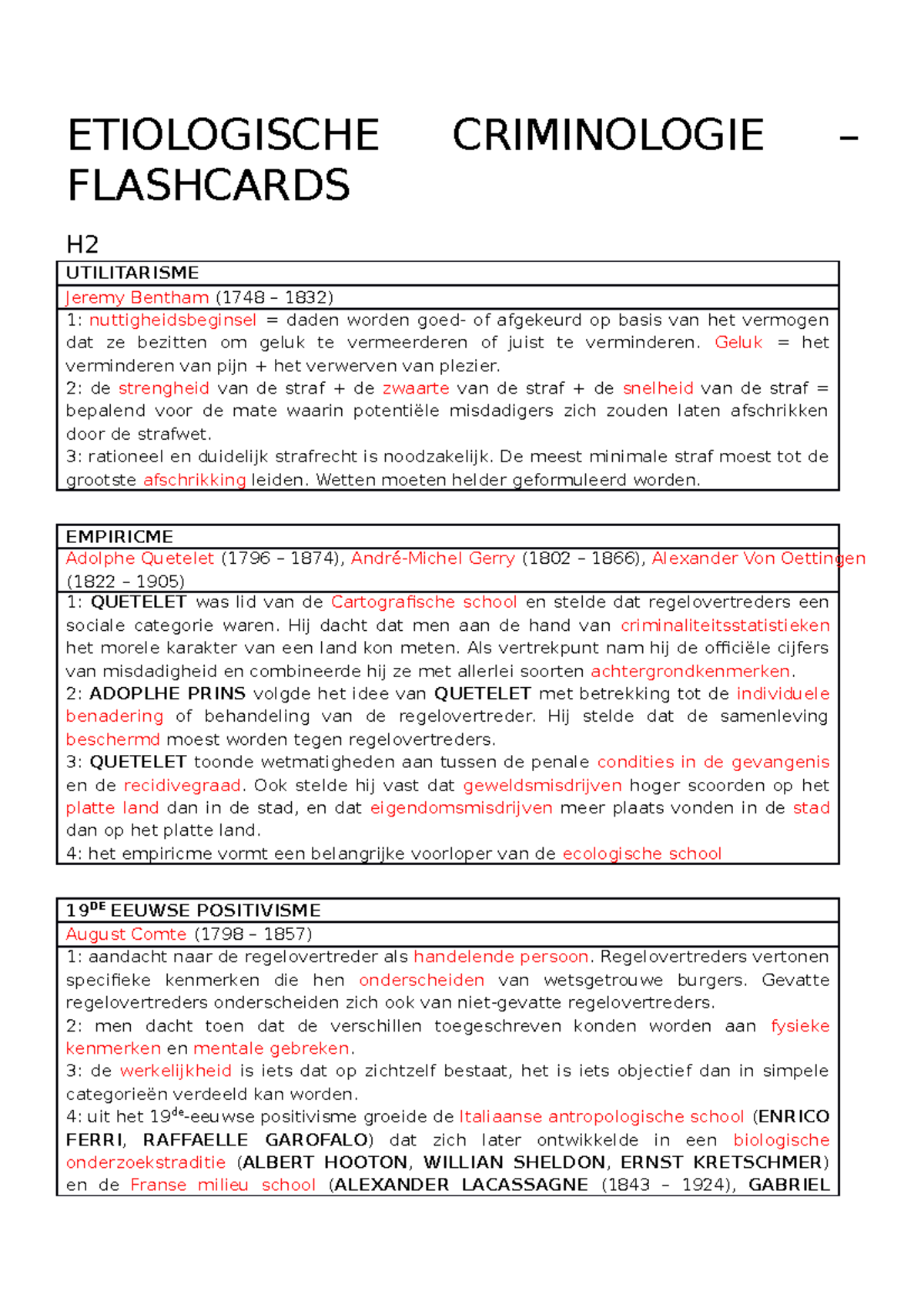 Flashcards Theorieën Etiologische Criminologie, Criminologische ...