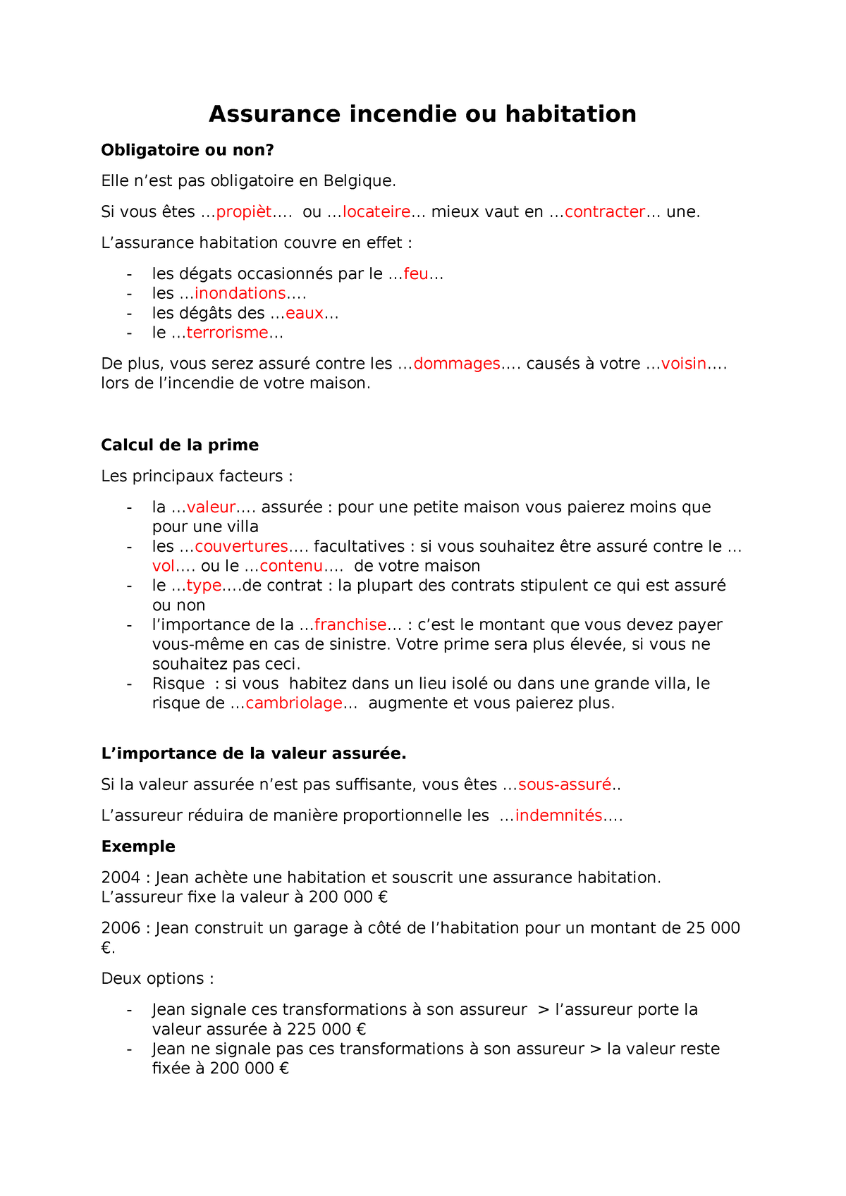 3 Assurance Incendie Ou Habitation Version étudiant - Assurance ...