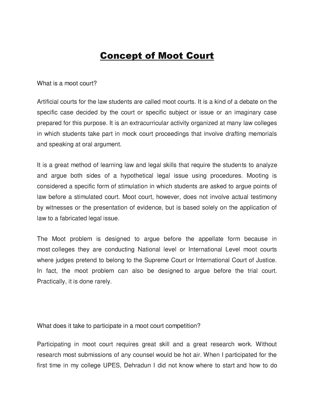 Concept Of Moot Court 1 - Concept Of Moot Court What Is A Moot Court ...