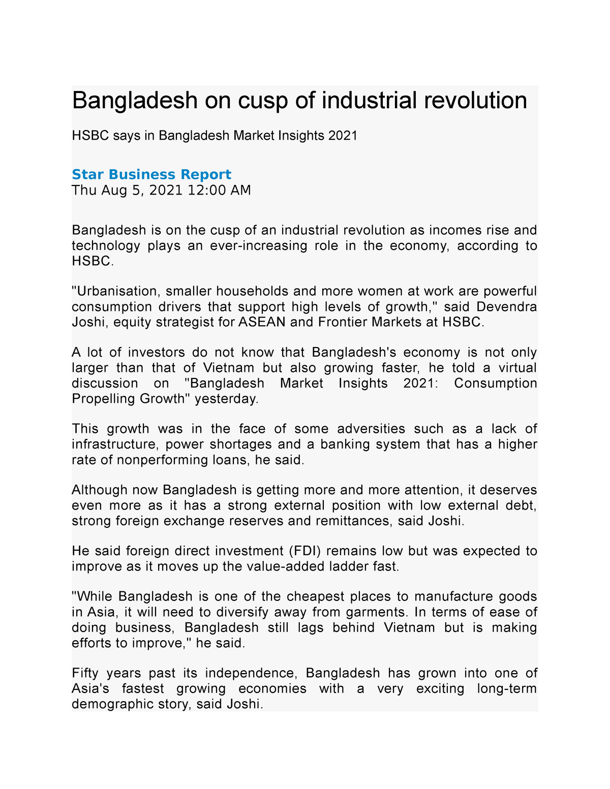 4th industrial revolution in bangladesh essay