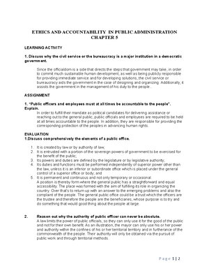 Ethics and Accountability 4 - ETHICS AND ACCOUNTABILITY IN PUBLIC ...