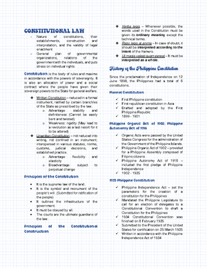 Constitutional law notes - The Fundamental Powers of the State vs. The ...