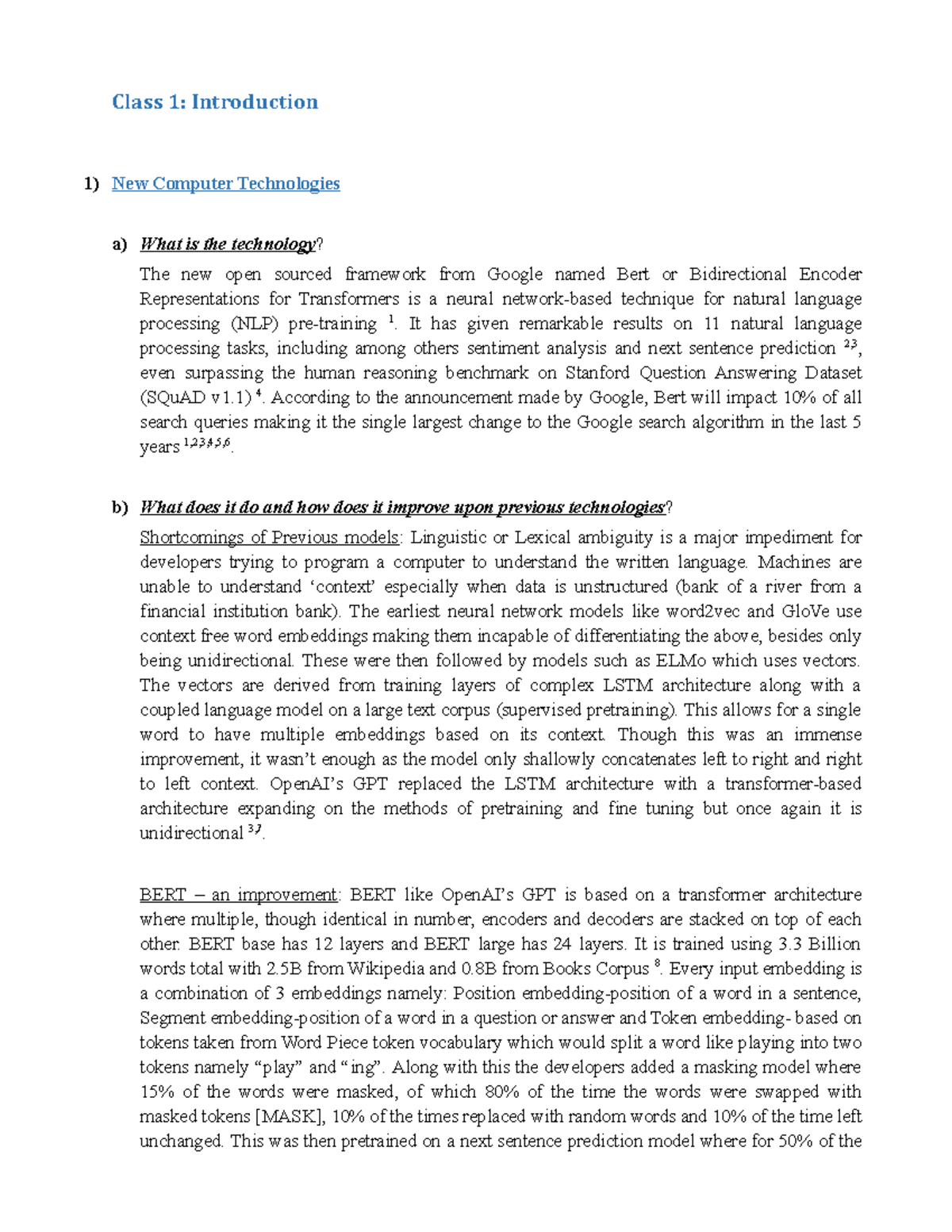 Module 1 Work Book Submission copy - Class 1: Introduction 1) New ...