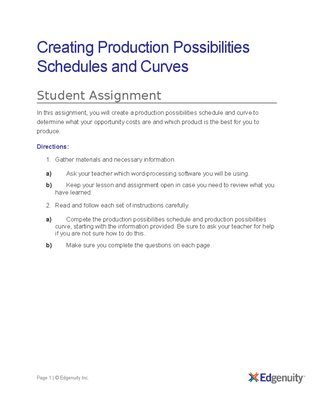 student loan assignment