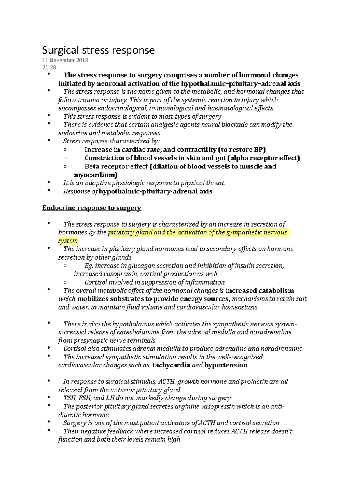 Surgical stress response - This is part of the systemic reaction to ...
