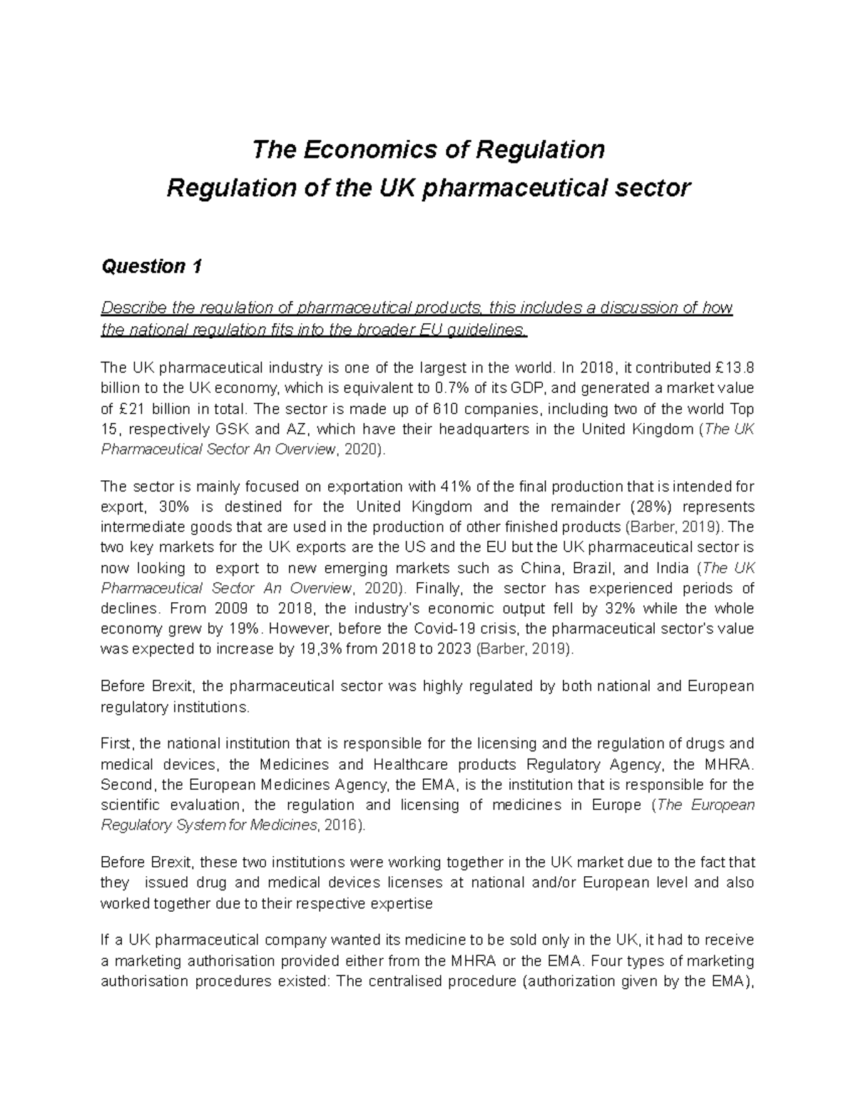 regulation case study uk