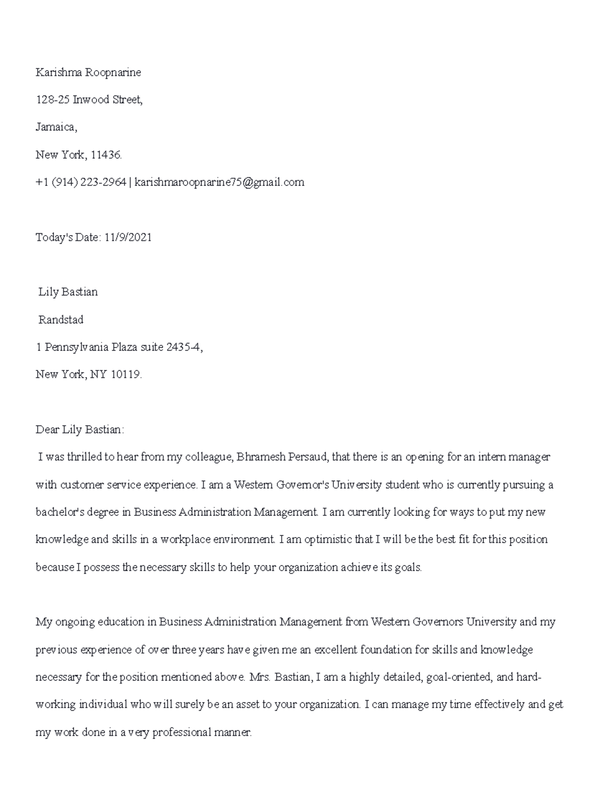 Cover Letter template - Assignments for college based on various ...