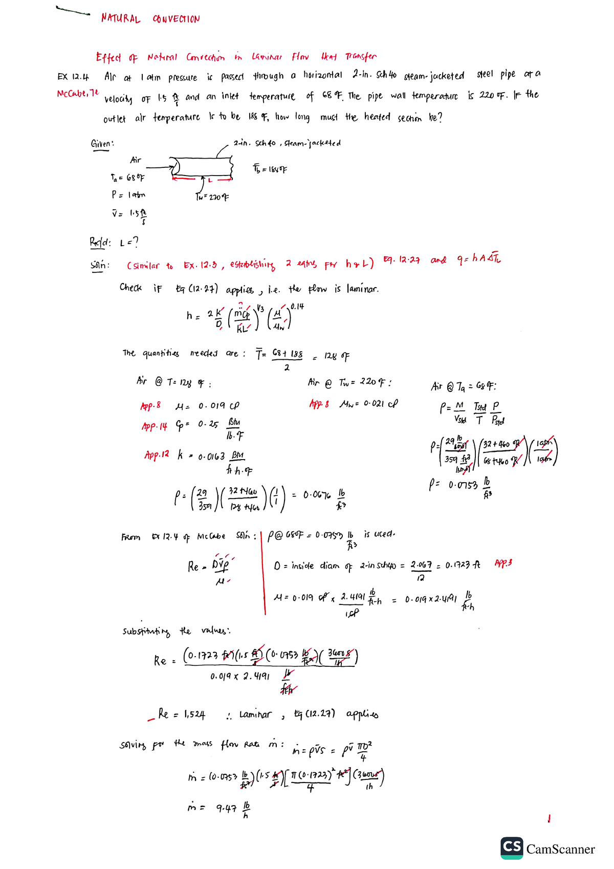 Ex. 12.4 Effect of Natural Convection in Laminar Flow Heat Transfer ...