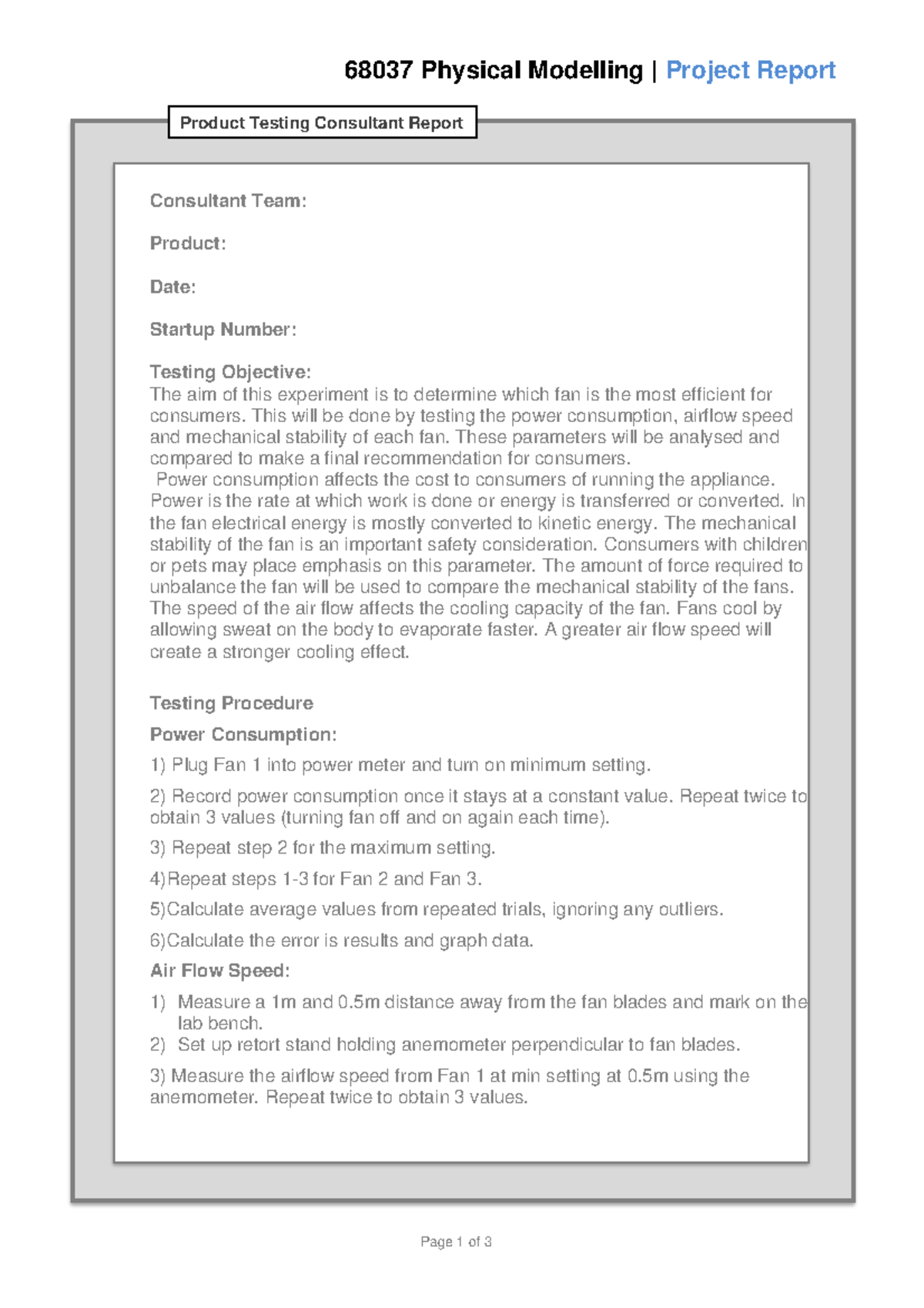 Fan Prac Report - Warning: TT: undefined function: 32 Consultant Team ...