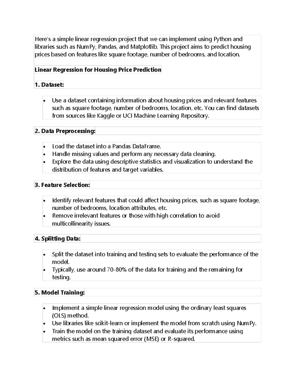 Housing Prices Project - Here's a simple linear regression project that ...