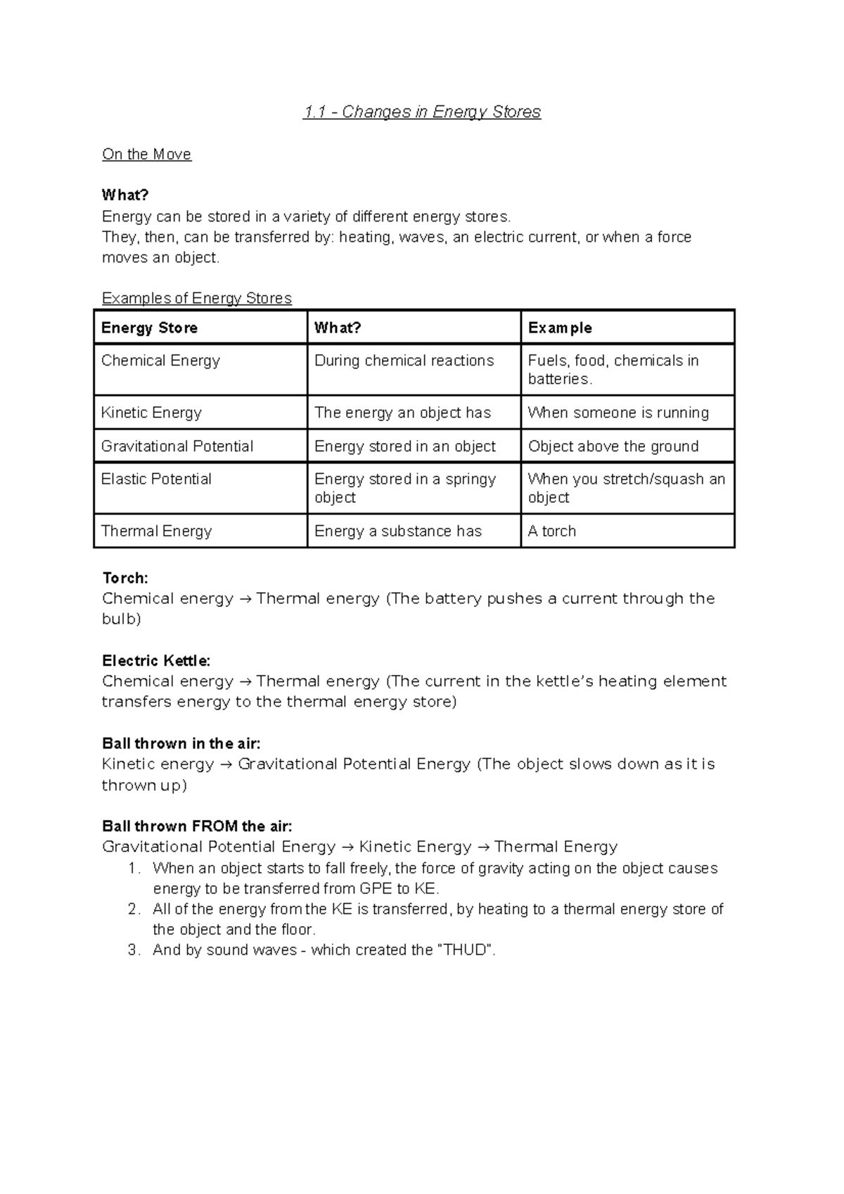 Conservation And Dissipation Of Energy - Physics Unit 1 - 1 - Changes ...