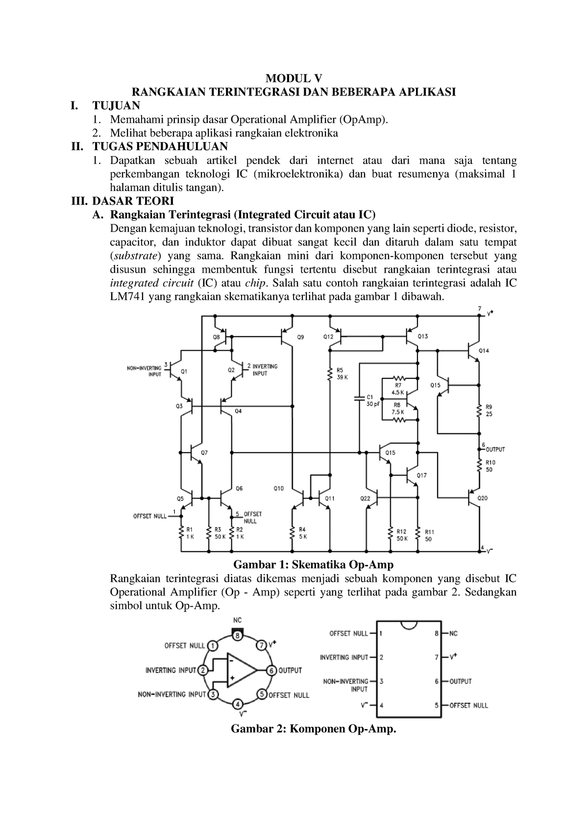 Laporan Praktikum Elektronika 5 - MODUL V RANGKAIAN TERINTEGRASI DAN ...