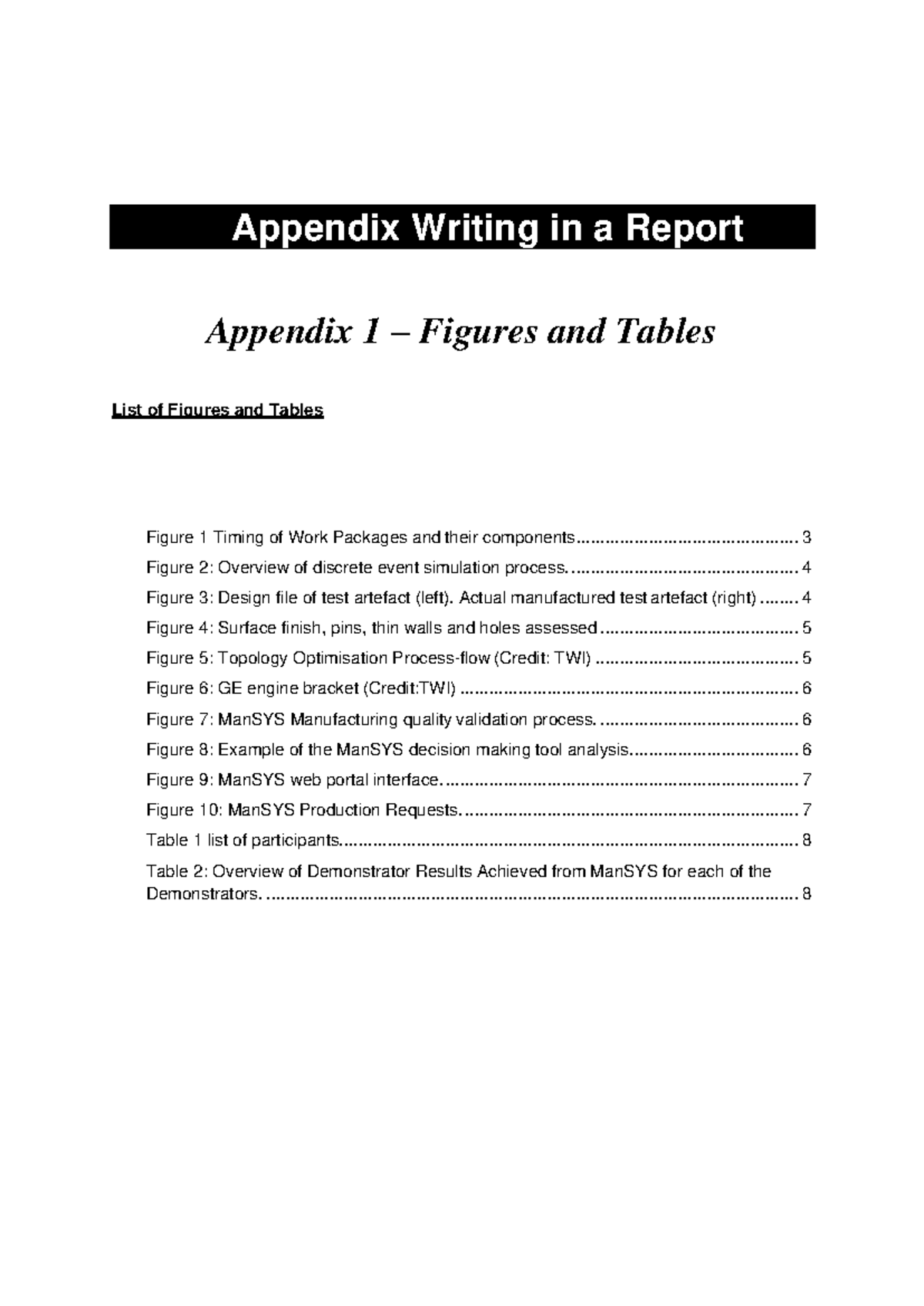 Appendix writing in a report - Appendix Writing in a Report Appendix 1 ...