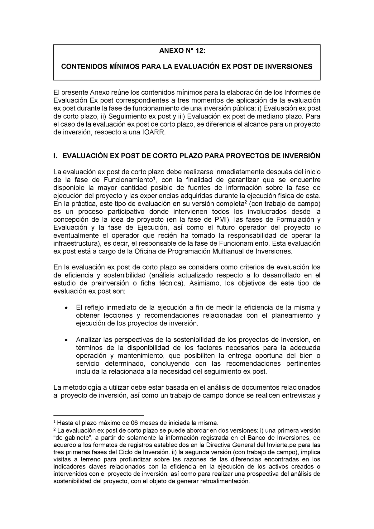 Anexo 12 Directiva 001 2019 EF6301 - ANEXO N° 12: CONTENIDOS MÍNIMOS ...