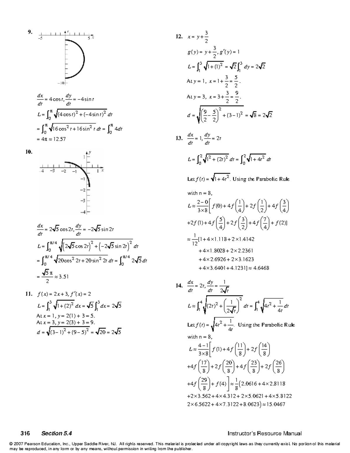 Solution Calculus 9e PurcellVarbergRigdon 316 Section 5 Instructor