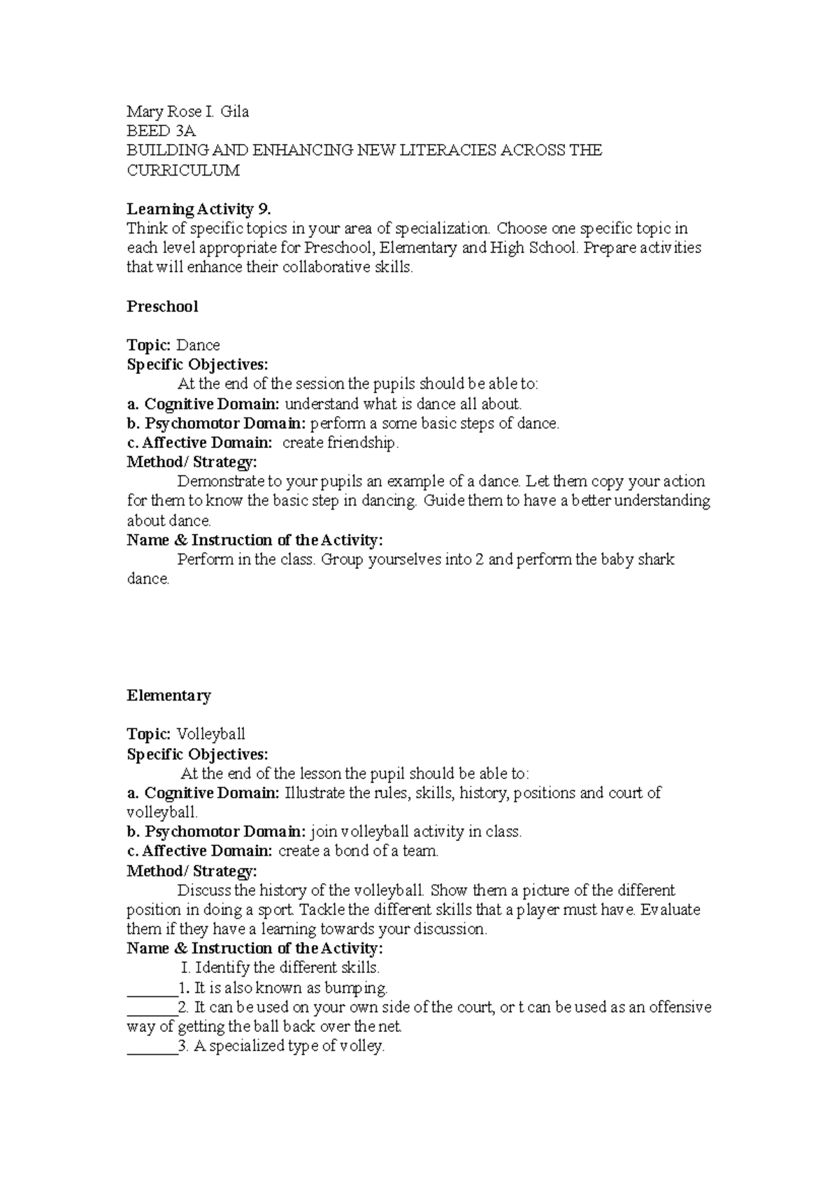 9-10 - None - Mary Rose I. Gila BEED 3A BUILDING AND ENHANCING NEW ...