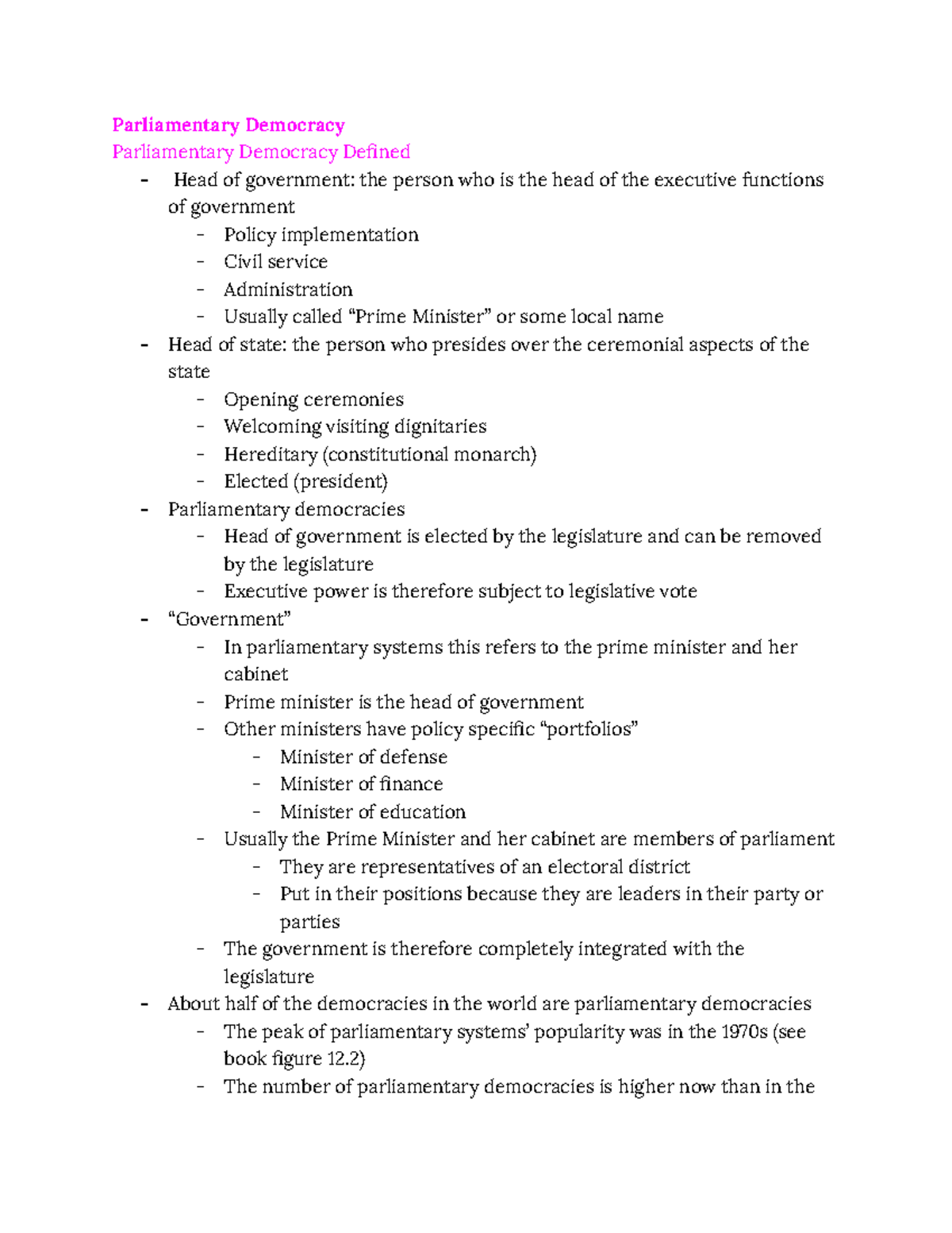 Section 11 Parliament Demcracy - Parliamentary Democracy Parliamentary ...