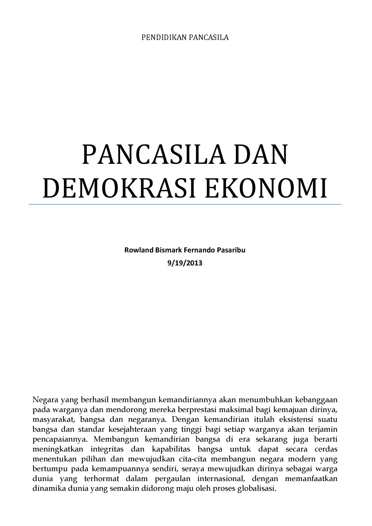 Bab 11 Pancasila Dan Demokrasi Ekonomi - PENDIDIKAN PANCASILA PANCASILA ...