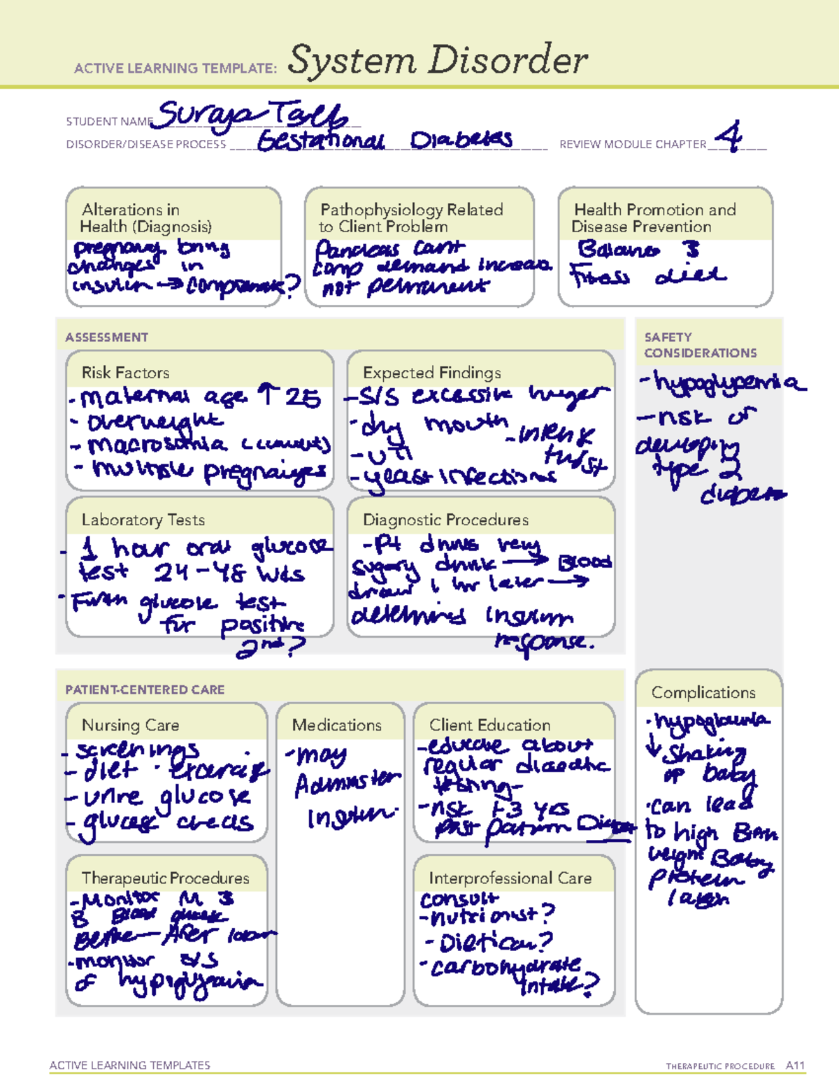 Ob ATI template ACTIVE LEARNING TEMPLATES THERAPEUTIC PROCEDURE A