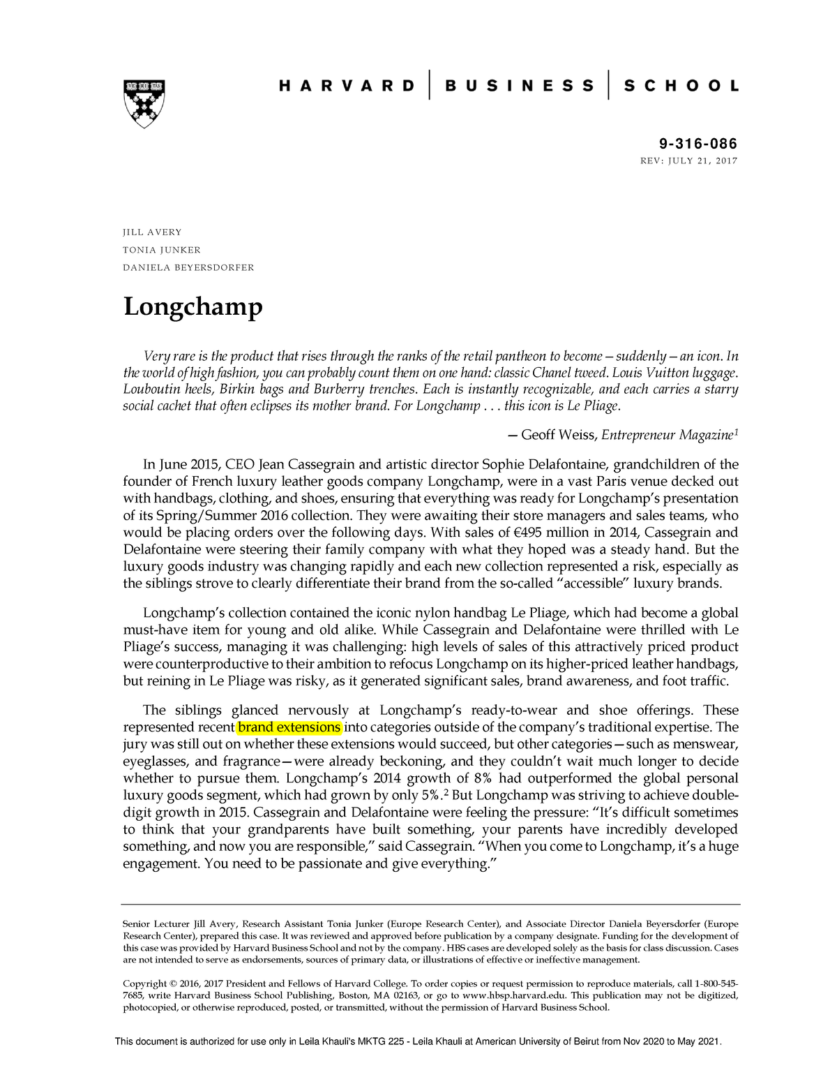 longchamp case study summary