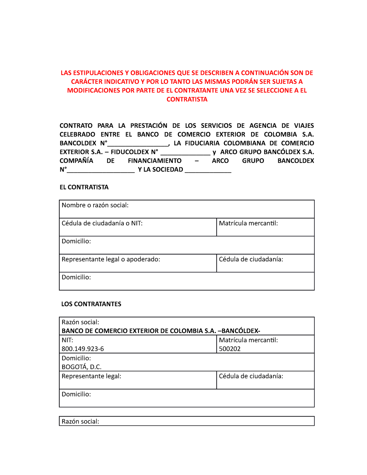 Contrato de prestación de servicios de agencia de viajes - LAS  ESTIPULACIONES Y OBLIGACIONES QUE SE - Studocu