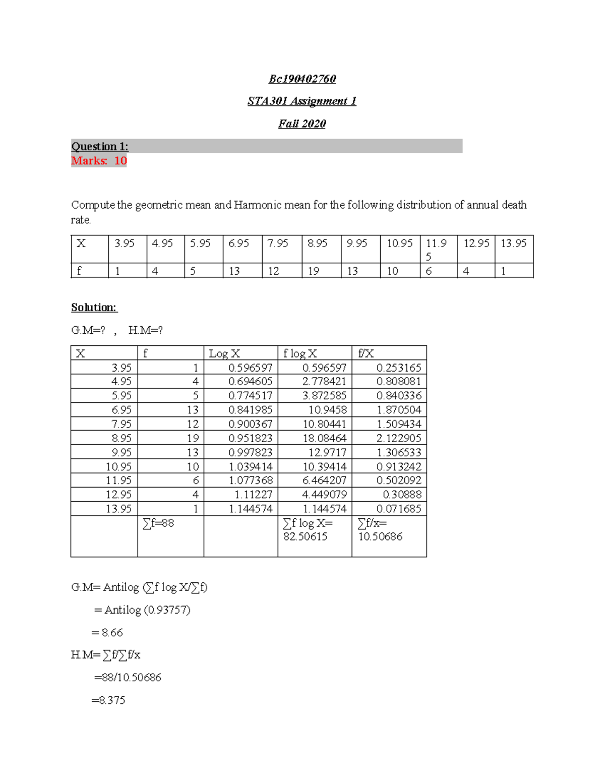509925408 Sta301 Assignment 1 Solution Information Technology Bc Sta301 Assignment 1 Fall 509925408 Sta301 Assignment 1 Solution Information Technology Bc Sta301 Assignment 1 Fall