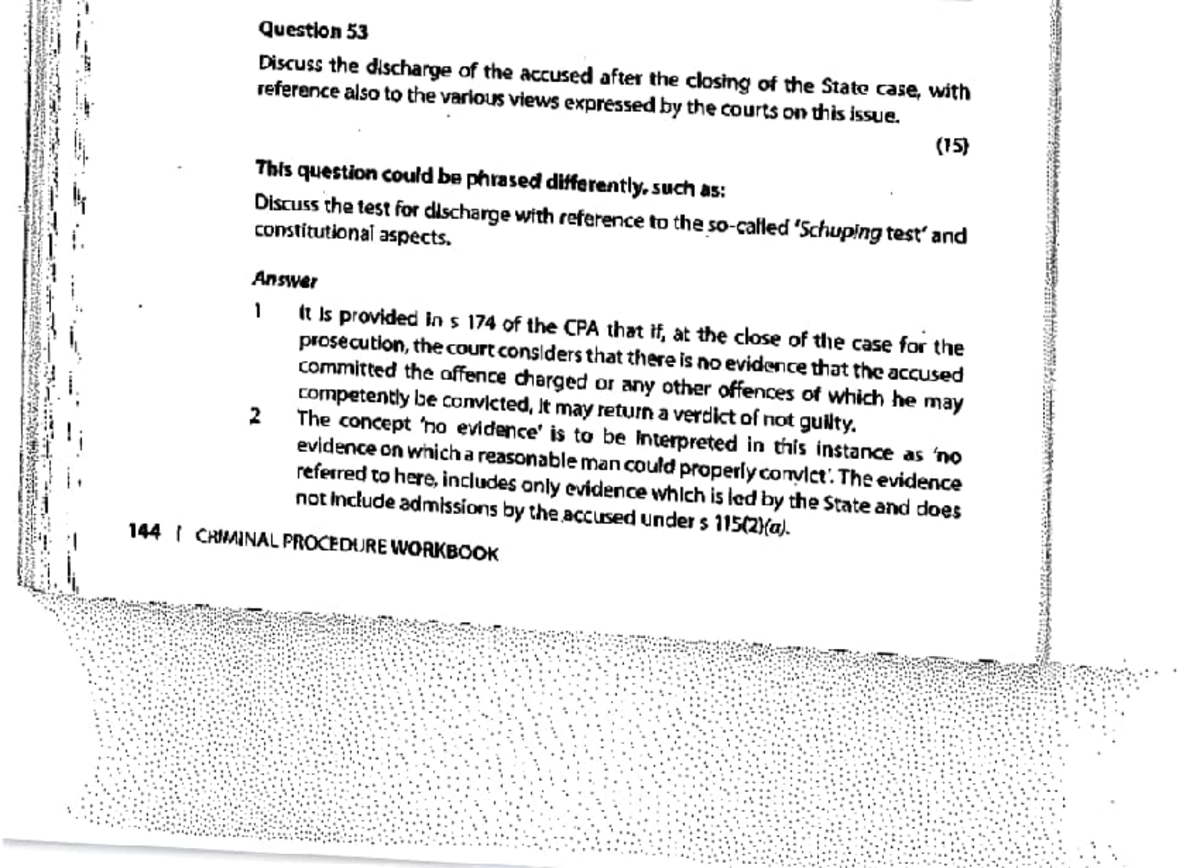 Criminal Procedure Workbook Questlon 53 Discuss The Discharge Of The criminal-procedure-workbook-questlon-53-discuss-the-discharge-of-the