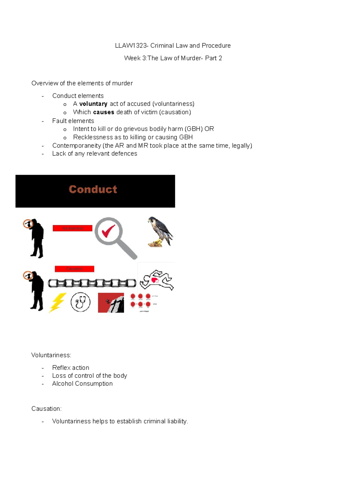 Lecture 3- The Law of Murder Part 2 - LLAW1323- Criminal Law and ...