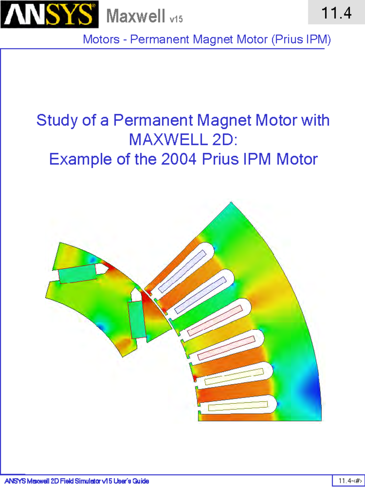 Ansys Maxwell 15 Motor 2D Prius IPM Motors Permanent Motor