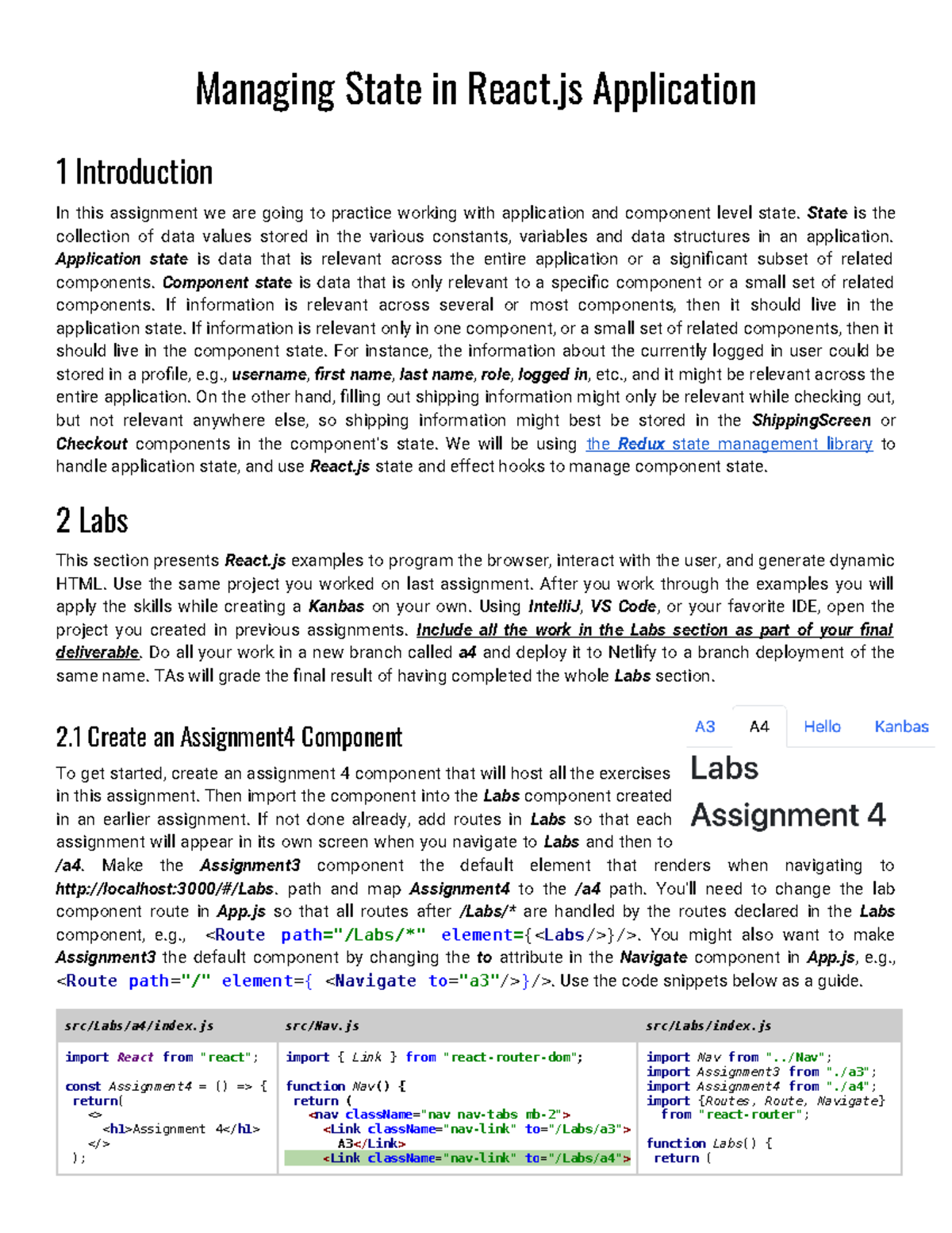 WD A4 State+ Redux FA23 - Assignment 4 - Managing State in React ...