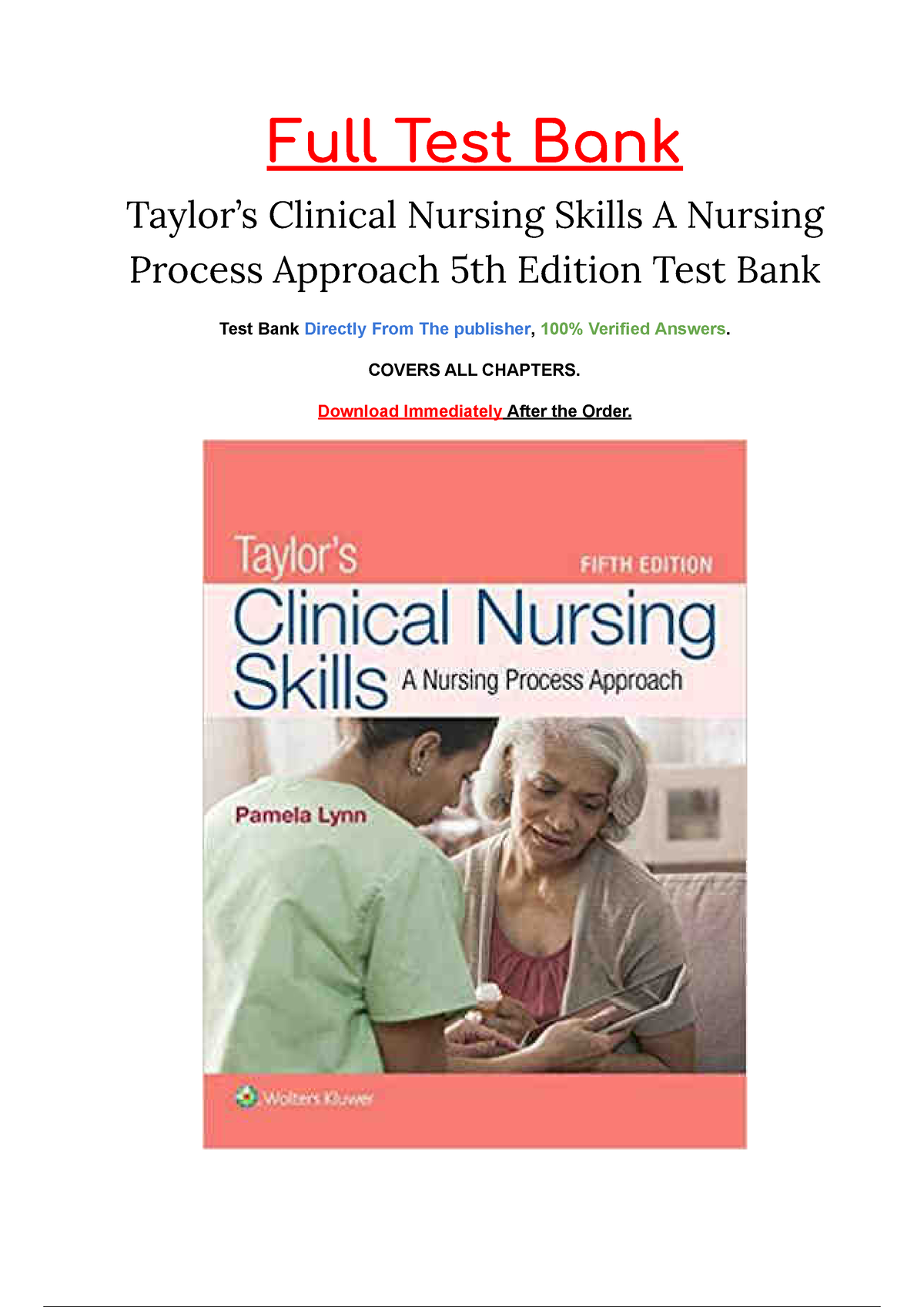 Clinical Nursing Skills A Nursing Process Approach 5th Edition Test ...