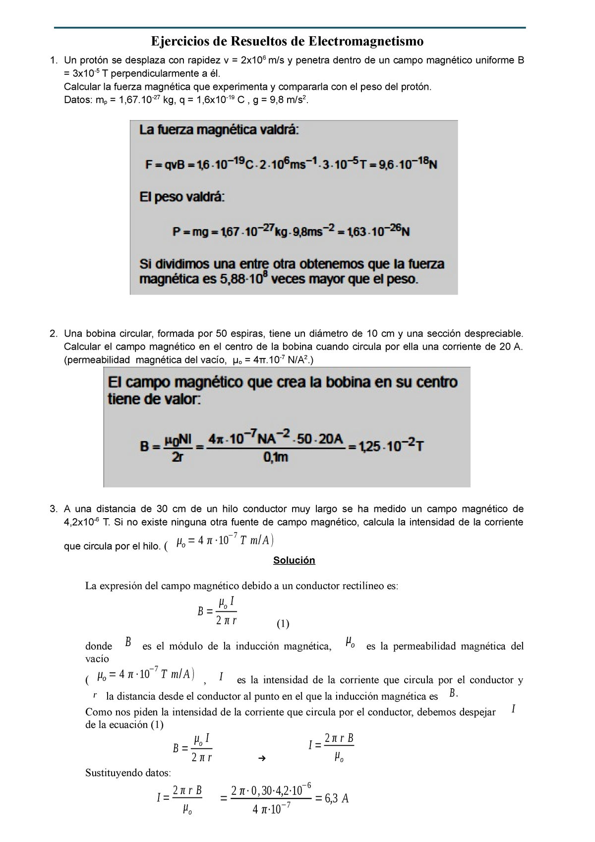 Ejercicios Resueltos De Electromagnetismo Para Desarrollar En Sesiones ...