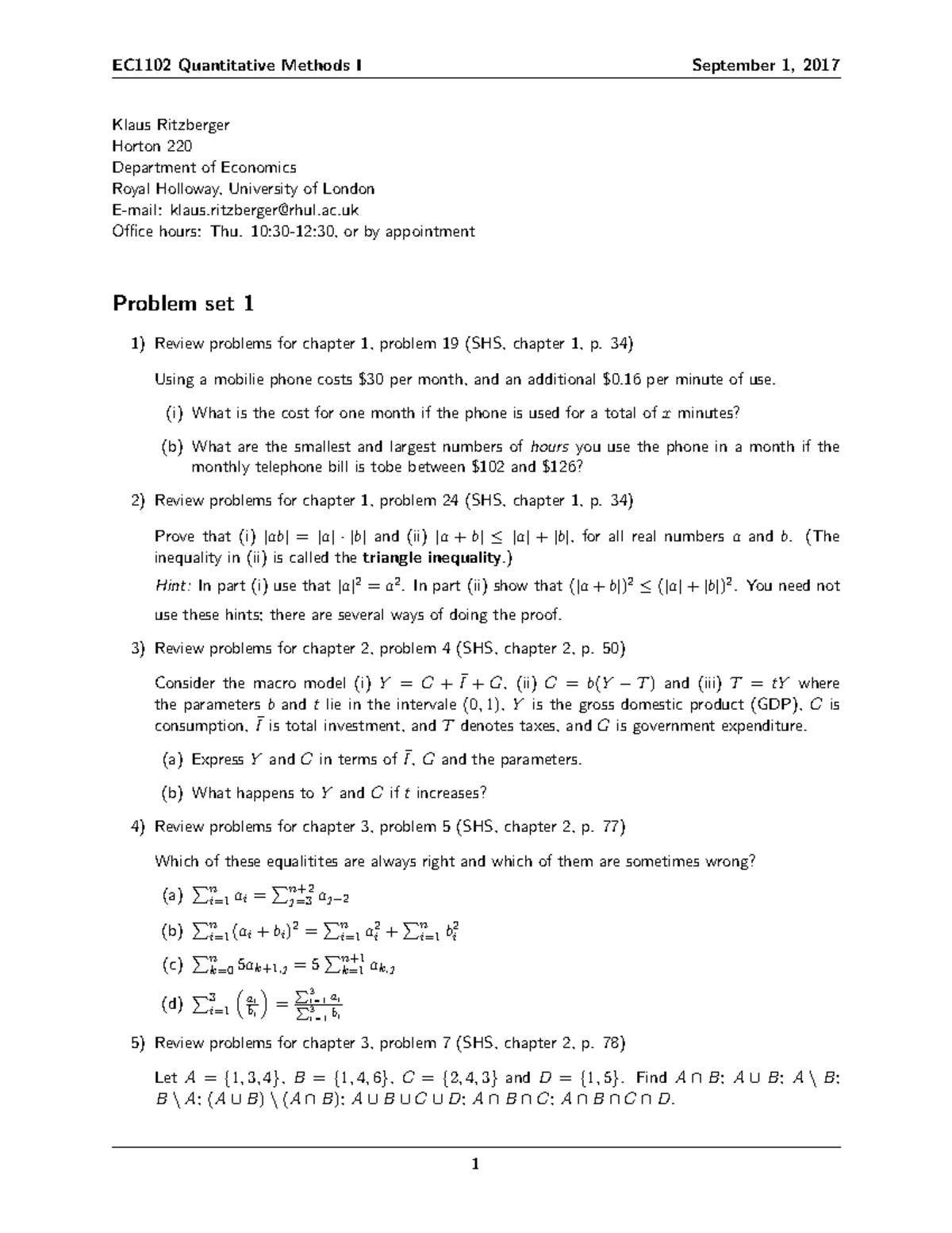Pr Set 1 - Seminar - EC1102 Quantitative Methods I September 1, 2017 ...