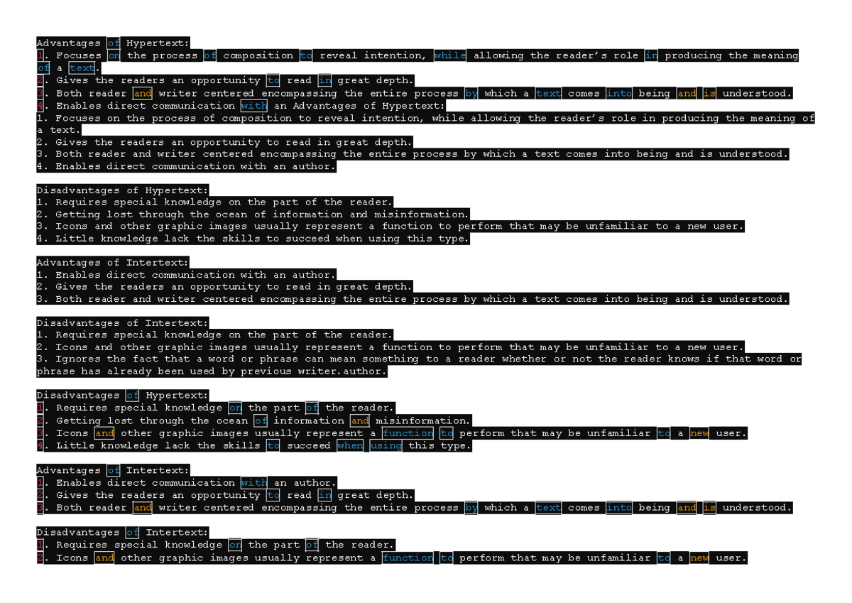 Outkine - outline - Advantages of Hypertext: Focuses on the process of ...
